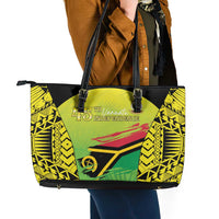 Vanuatu 45th Independence Leather Tote Bag Special Style - Polynesian Pride