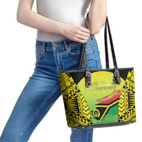 Vanuatu 46th Independence Leather Tote Bag Special Style LT05 - Polynesian Pride