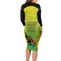 Vanuatu 46th Independence Long Sleeve Bodycon Dress Special Style LT05 - Polynesian Pride