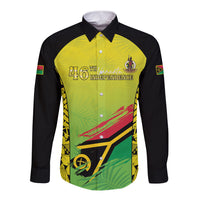 Vanuatu 46th Independence Long Sleeve Button Shirt Special Style LT05 Unisex Yellow - Polynesian Pride