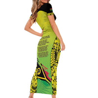 Vanuatu 45th Independence Short Sleeve Bodycon Dress Special Style - Polynesian Pride