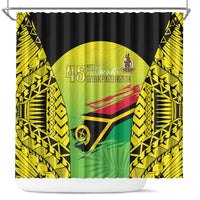 Vanuatu 46th Independence Shower Curtain Special Style LT05 Yellow - Polynesian Pride