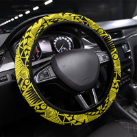 Vanuatu 46th Independence Steering Wheel Cover Special Style LT05 Universal Fit Yellow - Polynesian Pride