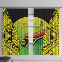 Vanuatu 46th Independence Window Curtain Special Style LT05 With Hooks Yellow - Polynesian Pride