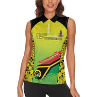 Vanuatu 45th Independence Women Sleeveless Polo Shirt Special Style - Polynesian Pride