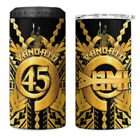 Vanuatu 45th Anniversary Of Independence 4 in 1 Can Cooler Tumbler Gold Style - Polynesian Pride