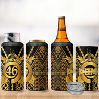 Vanuatu 46th Anniversary Of Independence 4 in 1 Can Cooler Tumbler Gold Style LT05 - Polynesian Pride