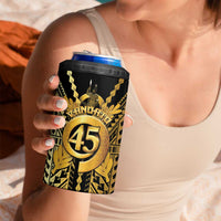 Vanuatu 45th Anniversary Of Independence 4 in 1 Can Cooler Tumbler Gold Style - Polynesian Pride