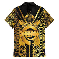 Vanuatu 45th Anniversary Of Independence Family Matching Long Sleeve Bodycon Dress and Hawaiian Shirt Gold Style - Polynesian Pride