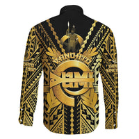 Vanuatu 46th Anniversary Of Independence Family Matching Long Sleeve Bodycon Dress and Hawaiian Shirt Gold Style LT05 - Polynesian Pride