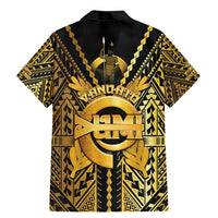 Vanuatu 45th Anniversary Of Independence Family Matching Mermaid Dress and Hawaiian Shirt Gold Style - Polynesian Pride