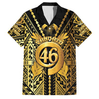 Vanuatu 46th Anniversary Of Independence Family Matching Short Sleeve Bodycon Dress and Hawaiian Shirt Gold Style LT05 Dad's Shirt - Short Sleeve Gold - Polynesian Pride