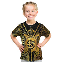 Vanuatu 45th Anniversary Of Independence Kid T Shirt Gold Style - Polynesian Pride