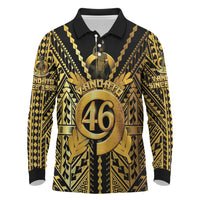 Vanuatu 46th Anniversary Of Independence Long Sleeve Polo Shirt Gold Style LT05 Gold - Polynesian Pride