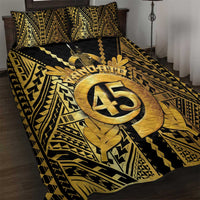 Vanuatu 45th Anniversary Of Independence Quilt Bed Set Gold Style - Polynesian Pride