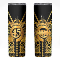 Vanuatu 45th Anniversary Of Independence Skinny Tumbler Gold Style - Polynesian Pride