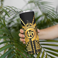 Vanuatu 46th Anniversary Of Independence Skinny Tumbler Gold Style LT05 - Polynesian Pride