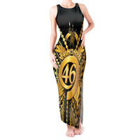 Vanuatu 46th Anniversary Of Independence Tank Maxi Dress Gold Style LT05 Women Gold - Polynesian Pride