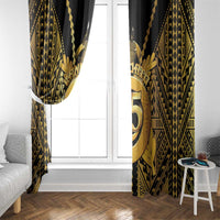 Vanuatu 45th Anniversary Of Independence Window Curtain Gold Style - Polynesian Pride