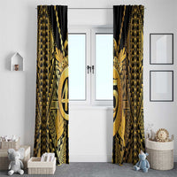 Vanuatu 46th Anniversary Of Independence Window Curtain Gold Style LT05 With Grommets Gold - Polynesian Pride