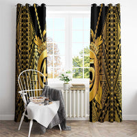 Vanuatu 46th Anniversary Of Independence Window Curtain Gold Style LT05 - Polynesian Pride