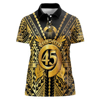 Vanuatu 46th Anniversary Of Independence Women Polo Shirt Gold Style LT05 Female Gold - Polynesian Pride