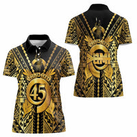 Vanuatu 46th Anniversary Of Independence Women Polo Shirt Gold Style LT05 - Polynesian Pride