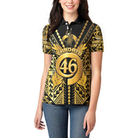 Vanuatu 46th Anniversary Of Independence Women Polo Shirt Gold Style LT05 - Polynesian Pride