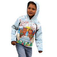Hawaii And Japan Okinawa Kid Hoodie Aloha Gozaimasu Tiki With Shisa