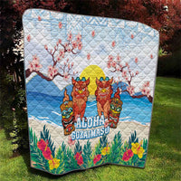 Hawaii And Japan Okinawa Quilt Aloha Gozaimasu Tiki With Shisa LT05 - Polynesian Pride
