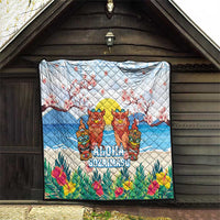 Hawaii And Japan Okinawa Quilt Aloha Gozaimasu Tiki With Shisa LT05 - Polynesian Pride