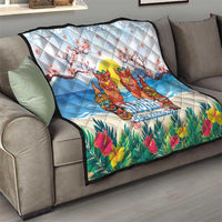 Hawaii And Japan Okinawa Quilt Aloha Gozaimasu Tiki With Shisa LT05 - Polynesian Pride