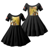 Papua New Guinea Family Matching Mermaid Dress and Hawaiian Shirt Independence Day Unique Style LT05 Daughter's Dress Gold - Polynesian Pride