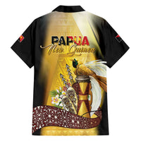 Papua New Guinea Family Matching Off The Shoulder Long Sleeve Dress and Hawaiian Shirt 50 Years Of Independence - Polynesian Pride
