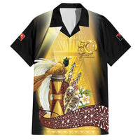 Papua New Guinea Family Matching Short Sleeve Bodycon Dress and Hawaiian Shirt 50 Years Of Independence - Polynesian Pride