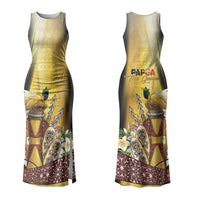 Papua New Guinea Family Matching Tank Maxi Dress and Hawaiian Shirt Independence Day Unique Style LT05 Mom's Dress Gold - Polynesian Pride