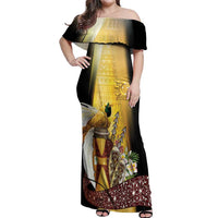 Papua New Guinea Off Shoulder Maxi Dress 50 Years Of Independence - Polynesian Pride
