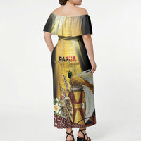 Papua New Guinea Off Shoulder Maxi Dress Independence Day Unique Style LT05 - Polynesian Pride