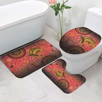 Papua New Guinea Bathroom Set Birds Of Paradise With Aboriginal Pattern - Polynesian Pride