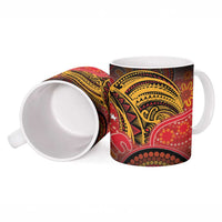 Papua New Guinea Ceramic Mug Birds Of Paradise With Aboriginal Pattern - Polynesian Pride