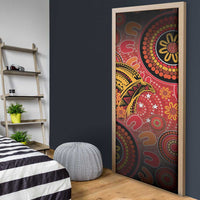 Papua New Guinea Door Cover Birds Of Paradise With Aboriginal Pattern - Polynesian Pride