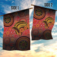 Papua New Guinea Garden Flag Birds Of Paradise With Aboriginal Pattern - Polynesian Pride