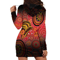 Papua New Guinea Hoodie Dress Birds Of Paradise With Aboriginal Pattern LT05 - Polynesian Pride