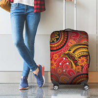 Papua New Guinea Luggage Cover Birds Of Paradise With Aboriginal Pattern - Polynesian Pride