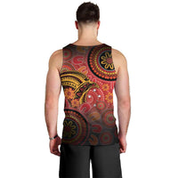 Papua New Guinea Men Tank Top Birds Of Paradise With Aboriginal Pattern - Polynesian Pride