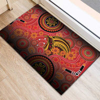 Papua New Guinea Rubber Doormat Birds Of Paradise With Aboriginal Pattern - Polynesian Pride