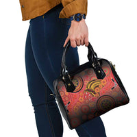 Papua New Guinea Shoulder Handbag Birds Of Paradise With Aboriginal Pattern - Polynesian Pride