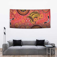 Papua New Guinea Tapestry Birds Of Paradise With Aboriginal Pattern - Polynesian Pride