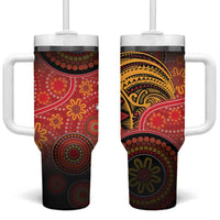 Papua New Guinea Tumbler With Handle Birds Of Paradise With Aboriginal Pattern - Polynesian Pride