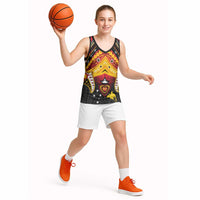 Papua New Guinea Independence Day Basketball Jersey Tribal Mask - Polynesian Pride